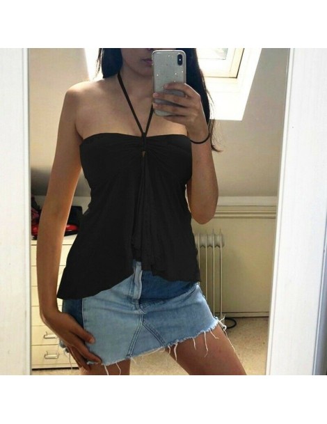 Tank Tops Women Halter Strapless Summer Sexy Off-shoulder Loose Bustier Tops Vest Tube Tank Tops Plus Size White Yellow Red B...