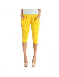 Summer Short Leggings Pants Capris Candy Color Fashion Pleated Harem Pants loose leggings Hot-selling Pocket Harem Pants - w...
