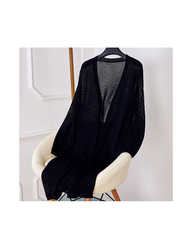 High Quality Summer Long Cardigan Long Sleeve Blouse Shirt Woman Fashion Knitted Sweater Beach Poncho Clothing Blusas Plus S...