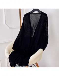 High Quality Summer Long Cardigan Long Sleeve Blouse Shirt Woman Fashion Knitted Sweater Beach Poncho Clothing Blusas Plus S...