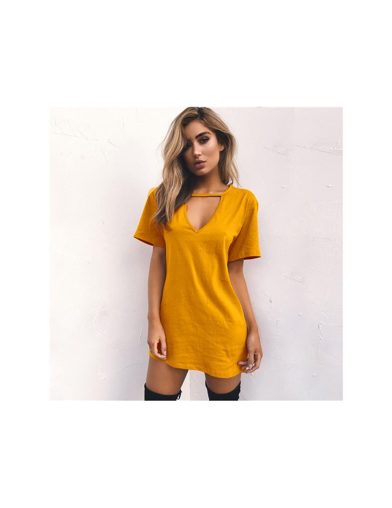 Women Summer T-Shirt 2019 Casual Loose Short Sleeve TShirts Sexy V-Neck Cotton Tee Shirt Femme Pure Ladies Long Tops Plus Si...