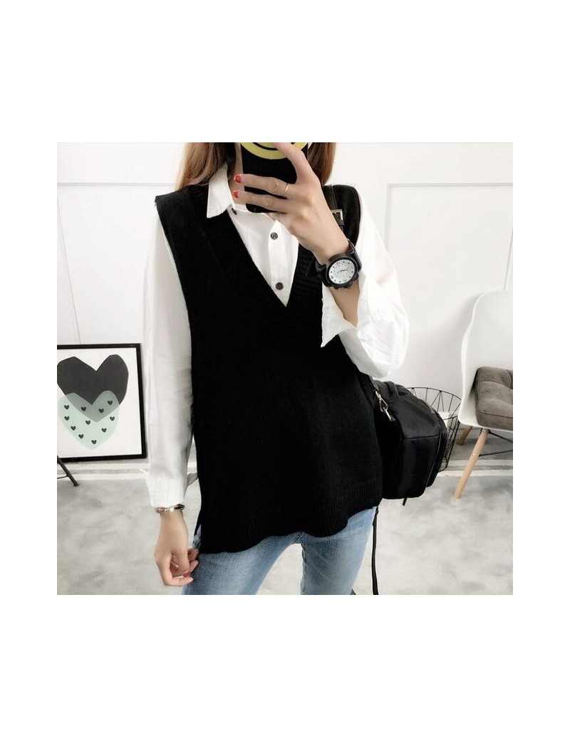 2019 Women Sweater Spring Autumn Wool Vest Sleeveless O-Neck Knitted Vests Long Sections Poullover Vest Female Jumper pull f...
