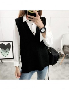 Vests 2019 Women Sweater Spring Autumn Wool Vest Sleeveless O-Neck Knitted Vests Long Sections Poullover Vest Female Jumper p...