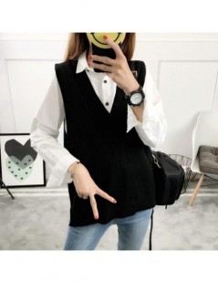 Vests 2019 Women Sweater Spring Autumn Wool Vest Sleeveless O-Neck Knitted Vests Long Sections Poullover Vest Female Jumper p...