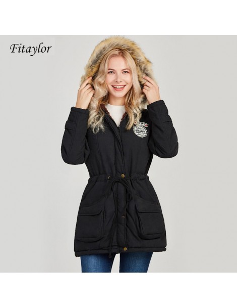 Parkas 2019 New Women Parkas Winter Plus Size Coat Thickening Cotton Winter Hooded Jacket Female Snow Outwear - red - 4F30796...