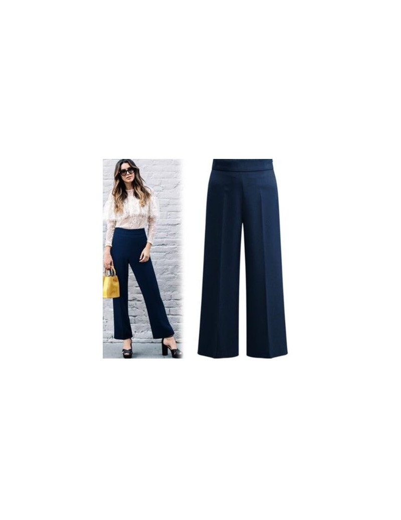 2019 Wide Leg Pants Women Elegant OL autumn summer female elastic waist casual work trousers Plus Size 3XL 4XL 5XL drop ship...