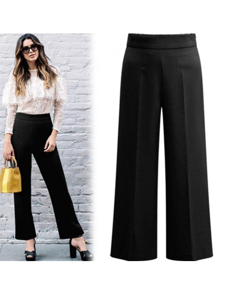 Pants & Capris 2019 Wide Leg Pants Women Elegant OL autumn summer female elastic waist casual work trousers Plus Size 3XL 4XL...