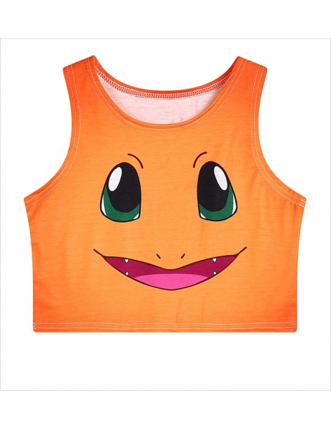 Tank Tops Harajuku Sexy Girls Cosplay Costume Pocket Monsters Pikachu / Charmander / Squirtle / Bulbasaur Crop Tops Vest Tank...