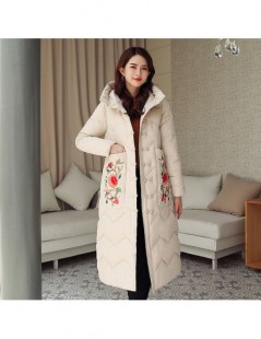 Parkas Women jackets coat Winter embroidery floral thicken warm hooded X-long parkas sintepon coats for female plus size M-3X...