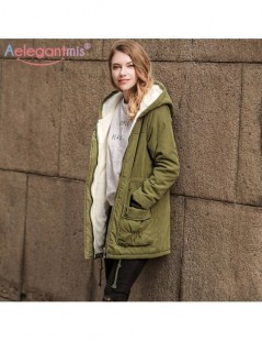 Parkas 2018 Autumn Winter Long Hooded Coat Parkas Women Thick Cotton Padded Jacket Casual Plus Size Outwear Female - Khaki - ...