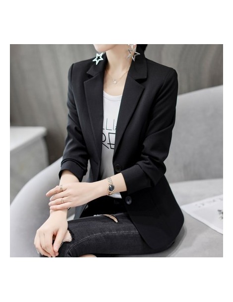 Blazers 2019 New Korean Spring Summer Large Size long-sleeved Suit Jacket Women Coats Casual Fashion Blazer Suit Female black...