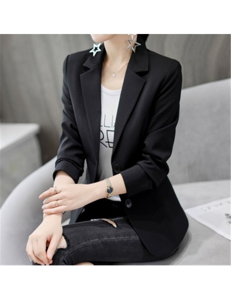 Blazers 2019 New Korean Spring Summer Large Size long-sleeved Suit Jacket Women Coats Casual Fashion Blazer Suit Female black...