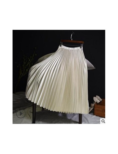 Skirts 2019 Spring New Women Long Skirts Fashion Brand A-Line Women Pleated Skirts High Waist Women Midi Skirt Faldas Mujer S...