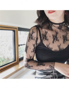 Blouses & Shirts Summer Women Lace Floral Embroidery Blouses Shirt Ladies tops Sexy mesh Blouses Transparent Elegant See-thro...