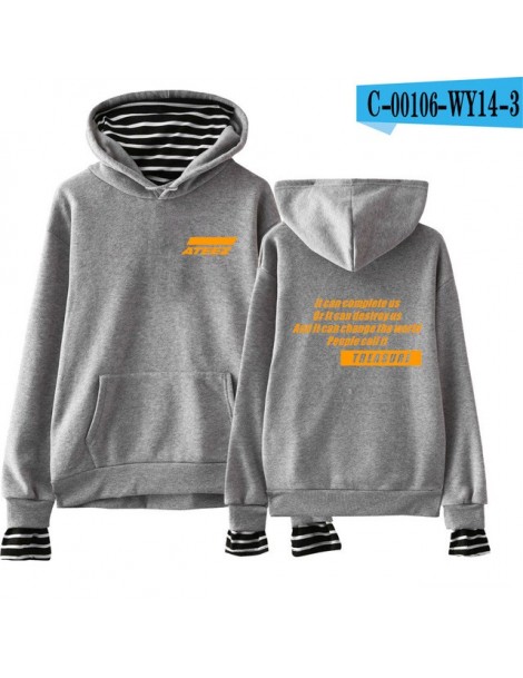 Hoodies & Sweatshirts ATEEZ Printed Fake Two Pieces Hoodies Sweatshirt 2019 Hot Sale Casual Women/men Sweatshirts Kpops Haraj...