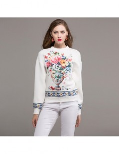 Hoodies & Sweatshirts Women's Pullovers American European Style 2017 Autumn Fashion Flowers Blossom Printed Long Sleeve Ladie...