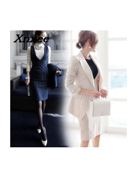 Dress Suits Office lady dress suits women blazer jacket + fashion sheath dresses two pieces set business suits work wear blaz...