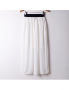 Skirts New Summer Fashion Women Skirts Candy Color Loose Chiffon Pleated Long Skirts Elastic Waist Maxi Skirt for Lady Plus S...