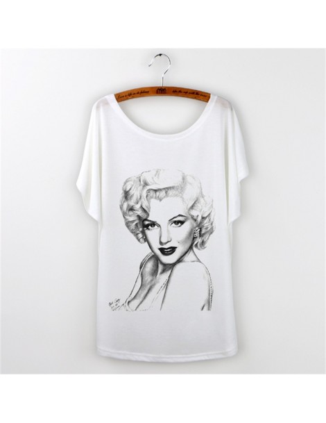 T-Shirts New 2016 Casual tee shirt Character Marilyn Monroe Print femme T shirt women tops short sleeve O-neck plus size Loos...