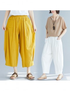 Pants & Capris 2019 Summer women fashion casual wide leg pantsStreet wear plus size cotton linen pants large size HIP HOP tro...