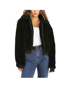 Jackets chaqueta mujer Winter Coat Tops Women Fashion Solid Turn-down Collar Zipper Outerwear Female Casyak Fleece Warm Jacke...