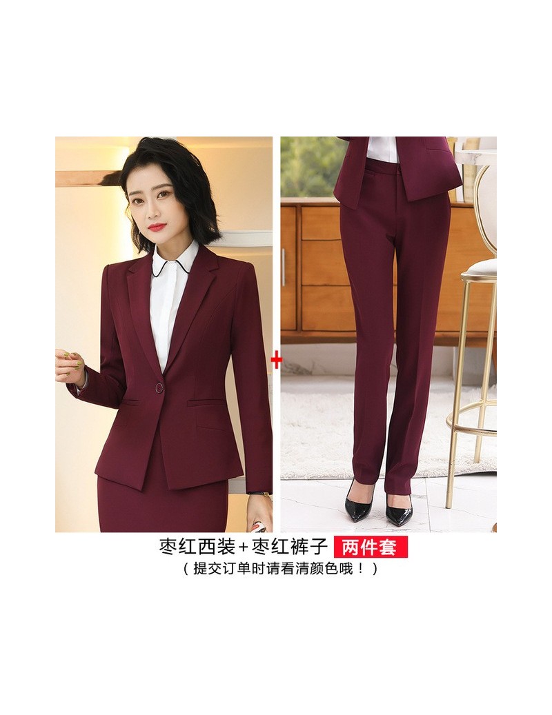 Pant Suits Ladies suit fashion casual lapel single button simple temperament trousers professional suit autumn and winter new...