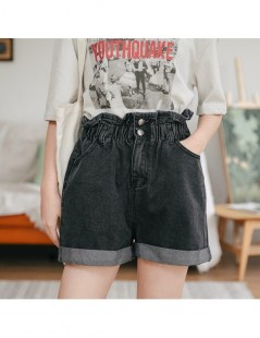 Shorts Shorts Women 2019 Summer Oversized Ladies Elastic Waist Short Jeans Button Fly Casual Plus Size Cotton High Waist Deni...
