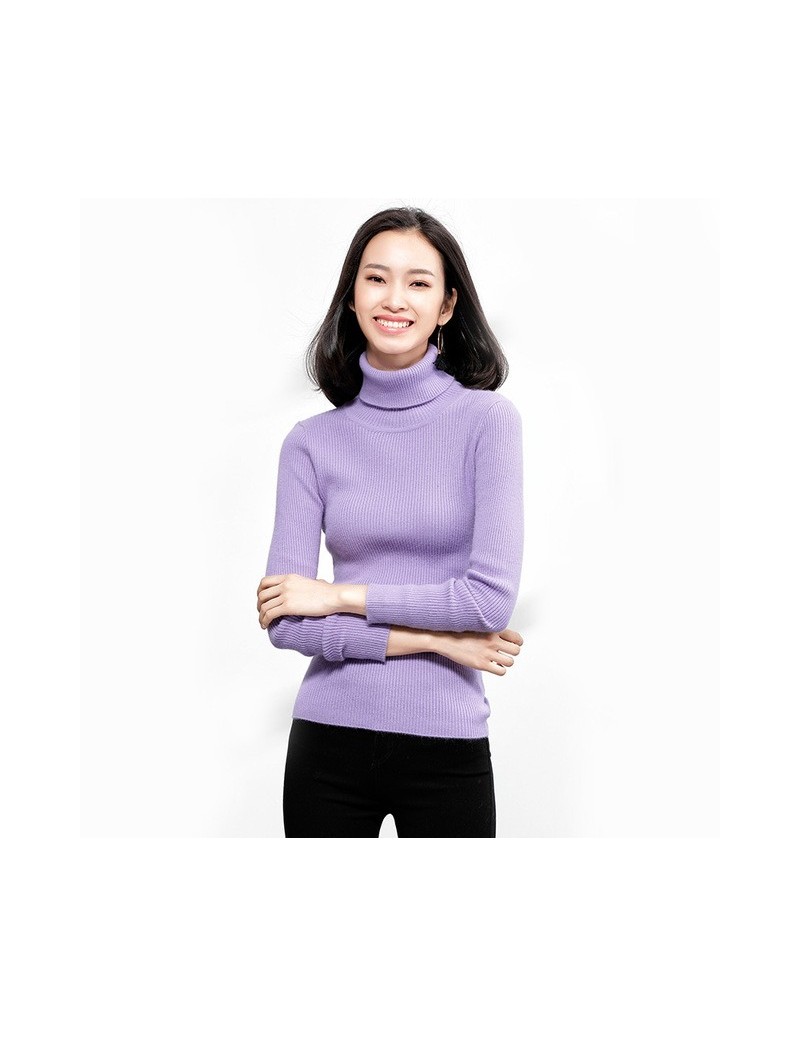 2018 Fashion Autumn Women Sweaters And Pullovers Cashmere Vintage Slim Turtleneck Long Sleeve Wool Knitwear Jumper Pull Fema...