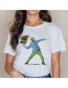 Van Gogh Art Print Vintage T-shirt Harajuku Casual Funny T Shirt Women Ullzang Short Sleeve Tshirt Graphic 90s Top Tees Fema...
