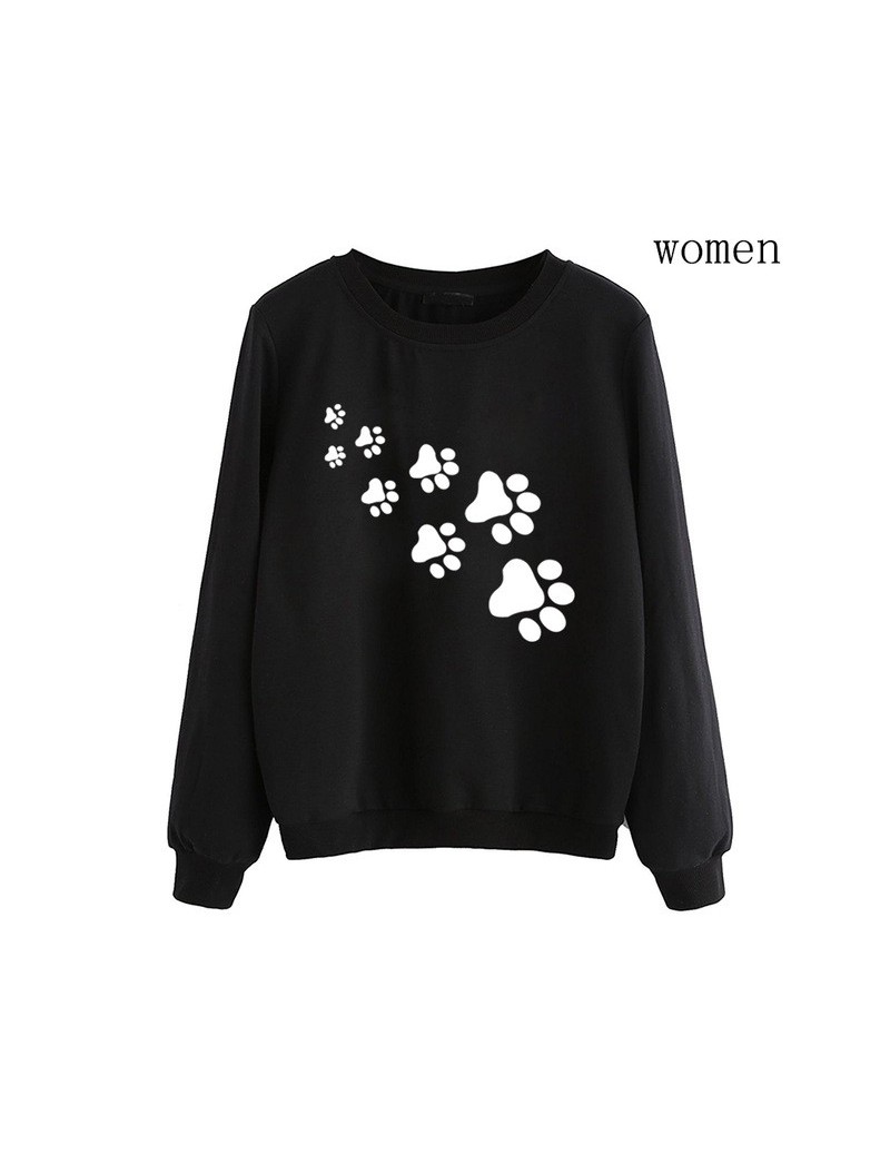 Hoodies & Sweatshirts women Casual fleece hip hop tracksuits femme 2019 kawaii cat paws print sweatshirts fashion streetwear ...
