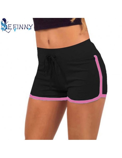 Shorts sportes Fast Drying Drawstring Women Shorts Casual Anti Emptied Cotton Contrast Elastic Waist Correndo Short Pants - b...