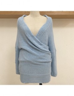Pullovers Women Sexy V-neck Off Shoulder Autumn Sweaters Knitwear 2018 Winter Thick Warm Casual Knitted Pullovers Solid Color...
