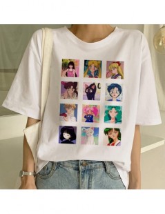 T-Shirts Sailor Moon Kawaii Aesthetic T Shirt Women Harajuku New Short Sleeve 90s Ulzzang T-Shirt Cute Cat Tshirt Cartoon Top...