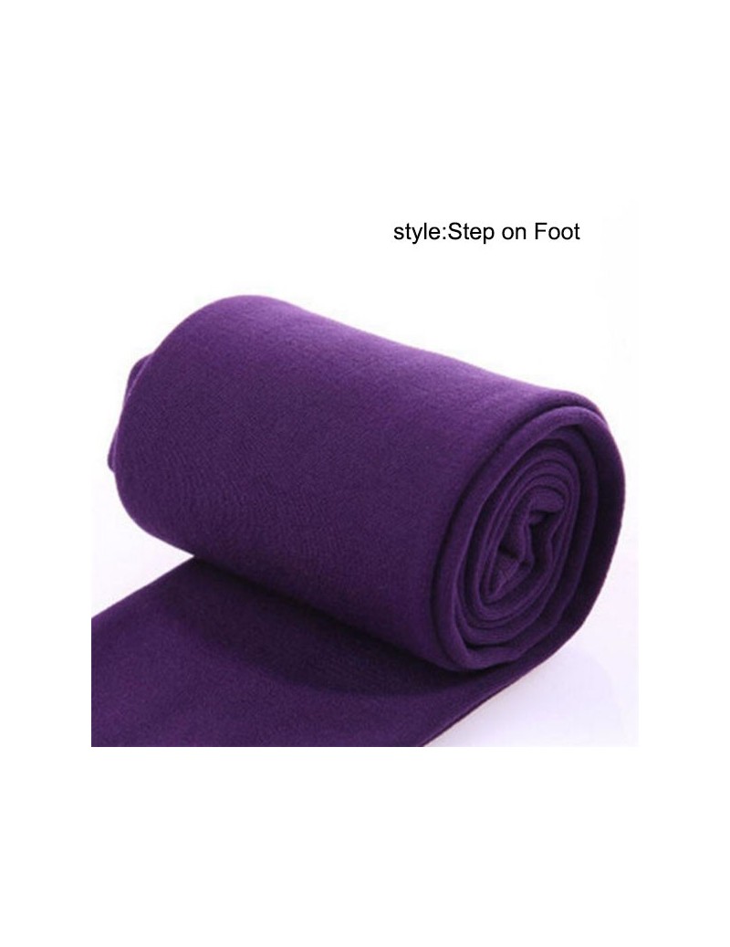 Leggings 2019 New Women Heat Fleece Winter Stretchy Leggings Warm Fleece Lined Slim Thermal Pants LBY2018 - Purple Step on Fo...