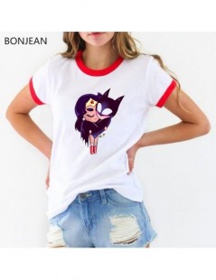 T-Shirts 2019 Summer Tops Cartoon Batman and Catwoman T Shirt Women harajuku kawaii t-shirt Female white funny t-shirt femme ...
