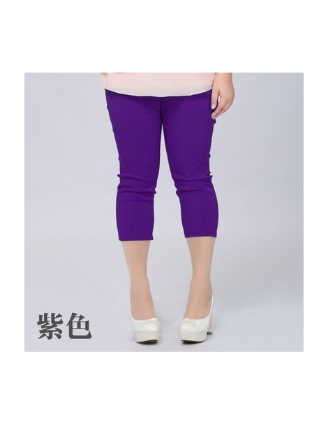 Pants & Capris Good Quality Extra Large Size Women Capris Pants Super Stretch Summer Candy Color Plus Size Female Elastic Pan...