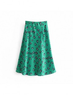 Skirts Boho 2019 Summer kawaii chic floral print green skirts womens high waist skirt female casual maxi skirt streetwear kor...