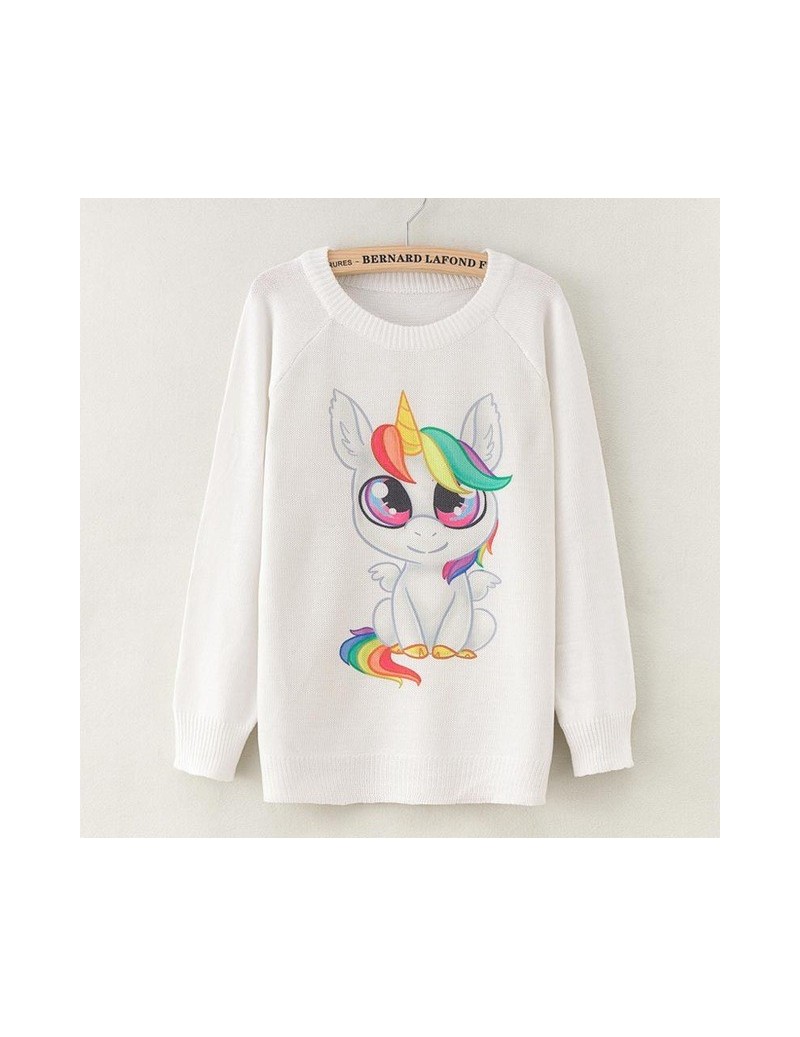 Pullovers 2018 Spring Autumn Sweater Long Sleeve Cat Kiss Fish Cartoon Print Pullover Jumper Casual Loose Knit Women Sweater ...