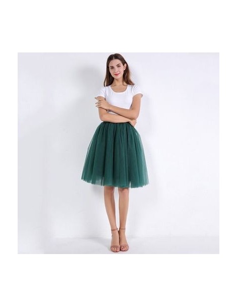 7 Layer 60cm Tulle Skirt Women Summer A-line Midi Skirts Female High Waist Tutu Pleated Skirts For Women School Sun Skirt - ...