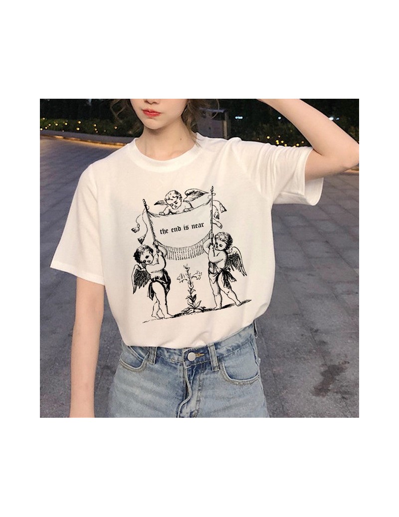 New Harajuku Angel Funny T Shirt Women Ullzang Aesthetic Kawaii T-shirt 90s Graphic Cartoon Tshirt Korean Style Top Tees Fem...