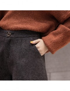 Shorts 2019 Autumn Winter Wool Short Women Korean Vintage Plaid Woolen Shorts Female Casual All-match Shorts - Coffee plaid -...