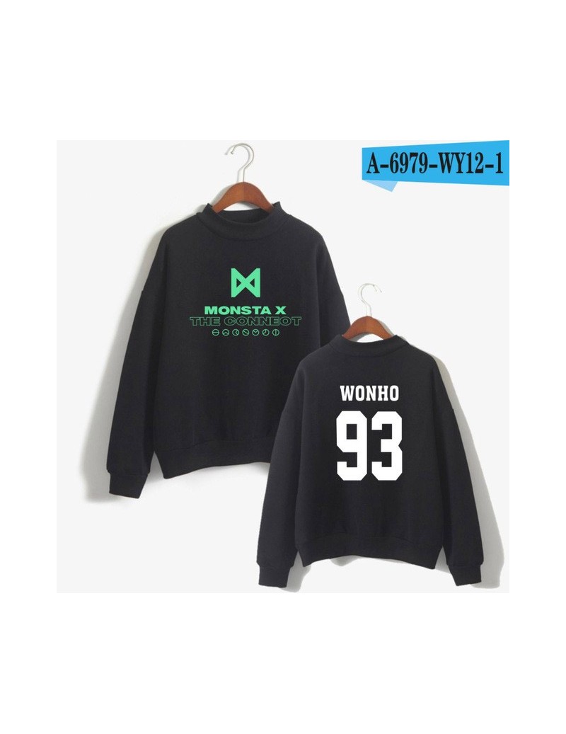 Hoodies & Sweatshirts Korea MONSTA X Idol Team Hoodie Sweatshirt Women Fashion MONSTA X Fans Turtleneck Capless Sweatshirt Cl...