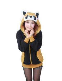 Hoodies & Sweatshirts Cute Cosplay Anime Coon Costume Ears Face Tail Zip Hooded Sweatshirt Raccoon Hoodies Jacket - as photo ...