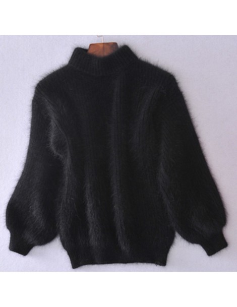 Pullovers Autumn Winter Pullover Mohair Sweaters Women Fashion Lantern Full Sleeve Thicken Warm Female Turtleneck Casual Swea...