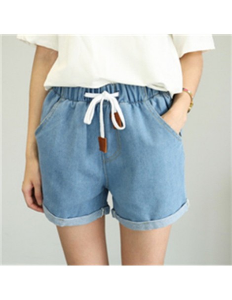 Shorts Summer Denim Shorts For Women Elastic High Waisted Shorts Plus-sized Loose Slim Ladies Jeans For Ladies A-006 - light ...