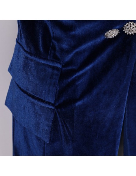Pant Suits Autumn New Women Velvet Blazer Jacket Female female Blue blazer for ladies outwears - only Coat - 54111226557335 $...