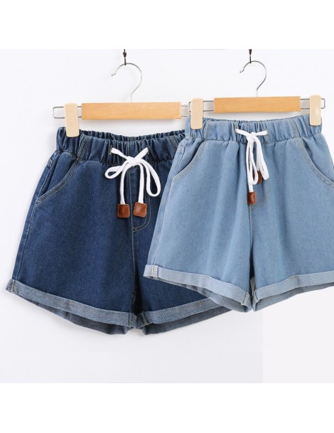 Shorts Summer Denim Shorts For Women Elastic High Waisted Shorts Plus-sized Loose Slim Ladies Jeans For Ladies A-006 - light ...