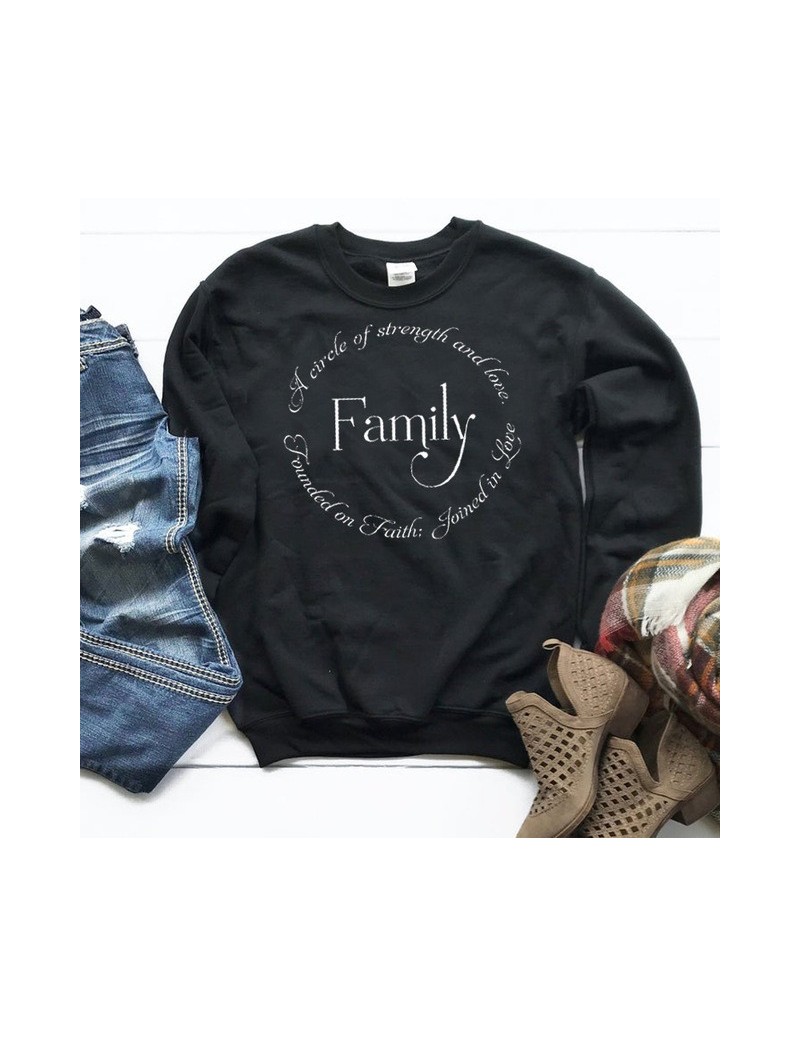 Founded In Love Joined In Love Women Sweatshirts Family Print Causal Hoodies Pullover Christian Jumpers Streetwear Drop Ship...