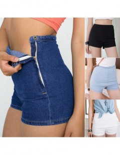 Shorts New Sexy Women Slim High Waist Jeans Denim Tap Short Hot Shorts Tight A Side Button - Black - 5L111188053864-1 $13.13