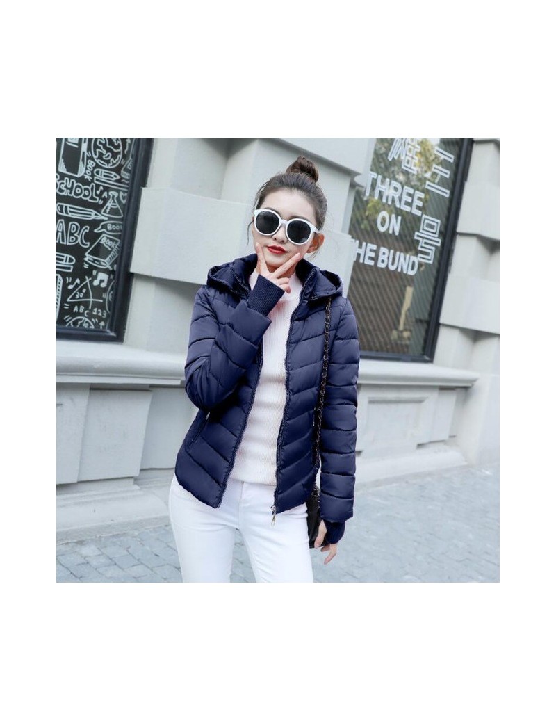 2019 Winter Jacket women Plus Size Womens Parkas Thicken Outerwear solid hooded Coats Short Female Slim Cotton padded basic ...